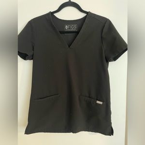 Figs black scrub top